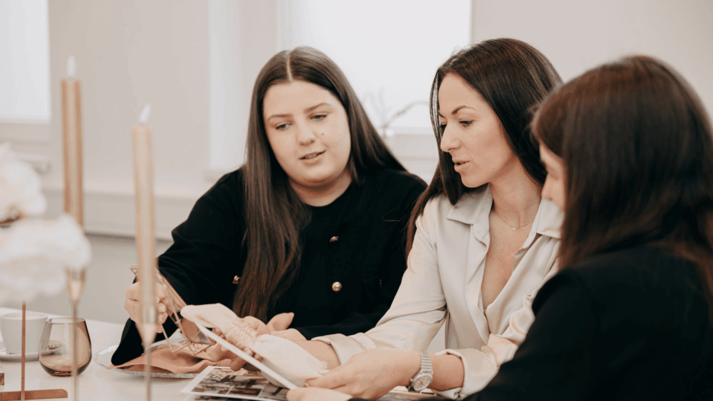 Close up of a professional wedding consultation